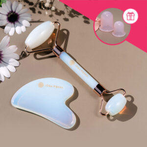 Zestaw do masażu: roller + Gua-Sha • opalit